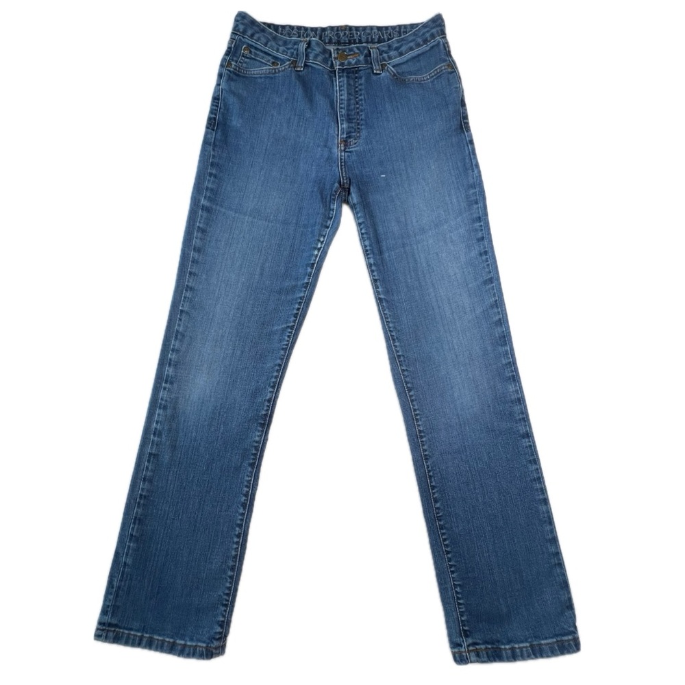 Boston Proper Paris Fit Jeans Dark Wash 8 Short Straight Leg DK Wash 8S - Picture 3 of 14